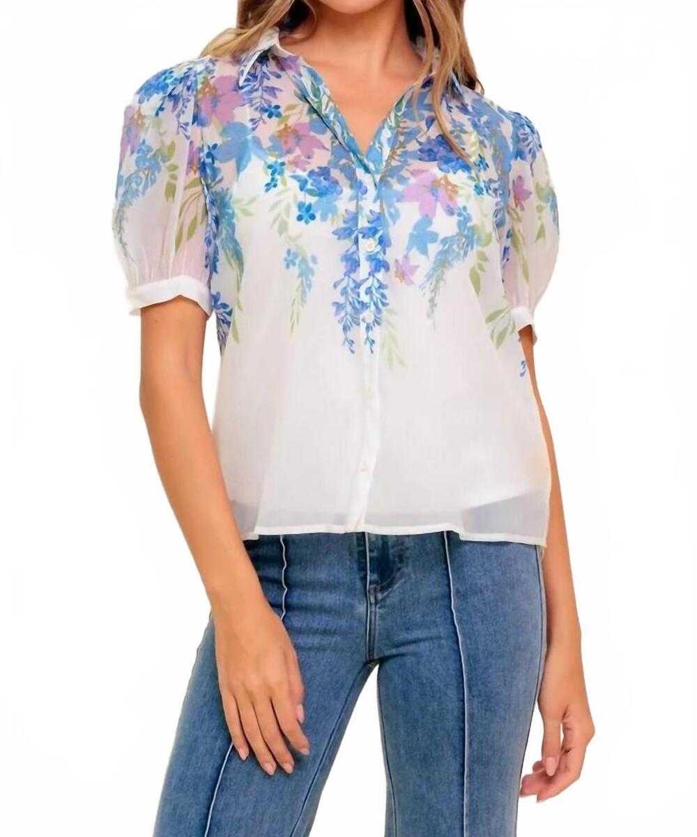 NEW FLYING TOMATO she's a breeze blouse in ivory